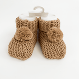 Botosei bebe tricotati - maro - Botez bebelusi