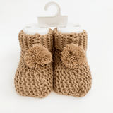 Botosei bebe tricotati - maro - Botez bebelusi