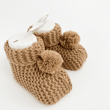 Botosei bebe tricotati - maro - Botez bebelusi