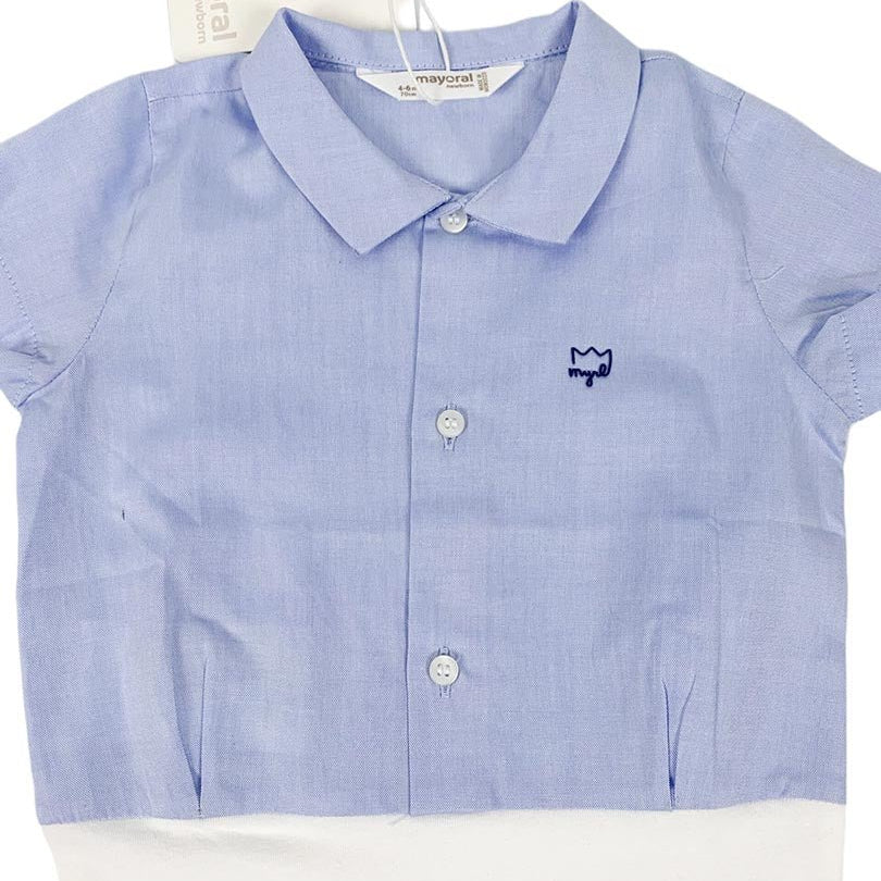 Camasa tip body albastra - Botez bebelusi