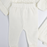 Compleu bebelus tricotat alb - 5 piese - Botez bebelusi