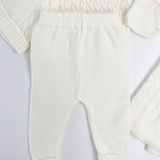 Compleu bebelus tricotat alb - 5 piese - Botez bebelusi