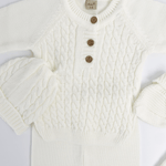 Compleu bebelus tricotat alb - 5 piese - Botez bebelusi