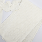 Compleu bebelus tricotat alb - 5 piese - Botez bebelusi