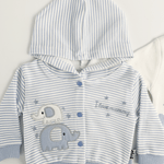 Compleu bebelusi 3 piese albastru - set hanorac, bluza si pantaloni - Botez bebelusi