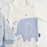 Compleu bebelusi 3 piese albastru - set hanorac, bluza si pantaloni - Botez bebelusi