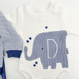 Compleu bebelusi 3 piese bleumarin - set hanorac, bluza si pantaloni - Botez bebelusi