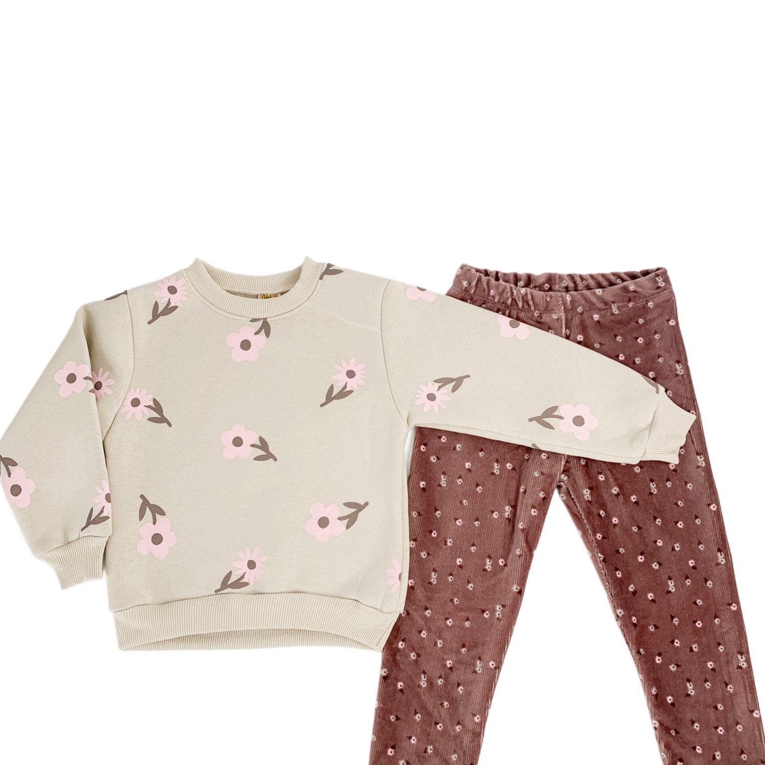 Compleu Dariana 2 piese - bej maro - Botez bebelusi