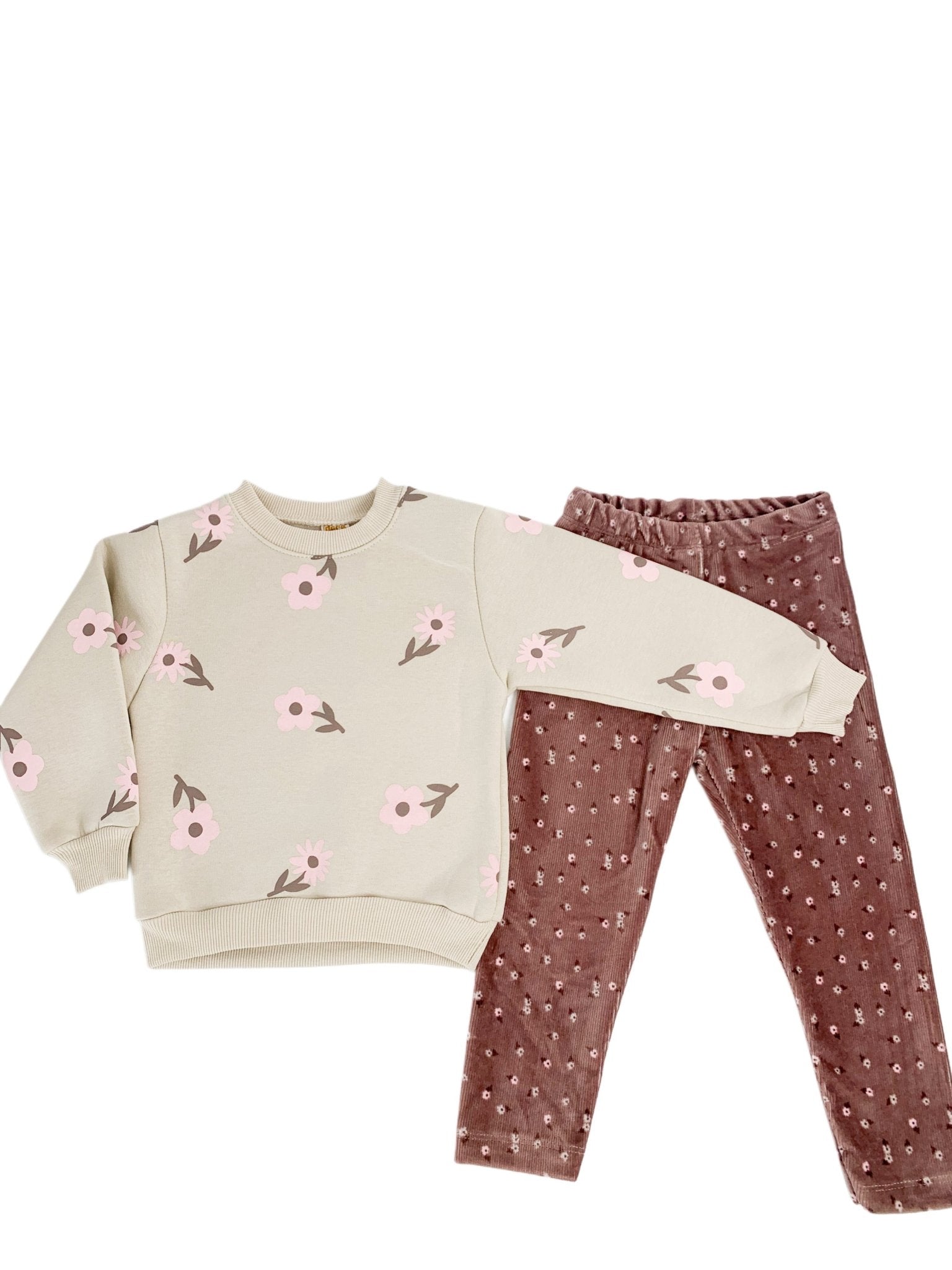 Compleu Dariana 2 piese - bej maro - Botez bebelusi