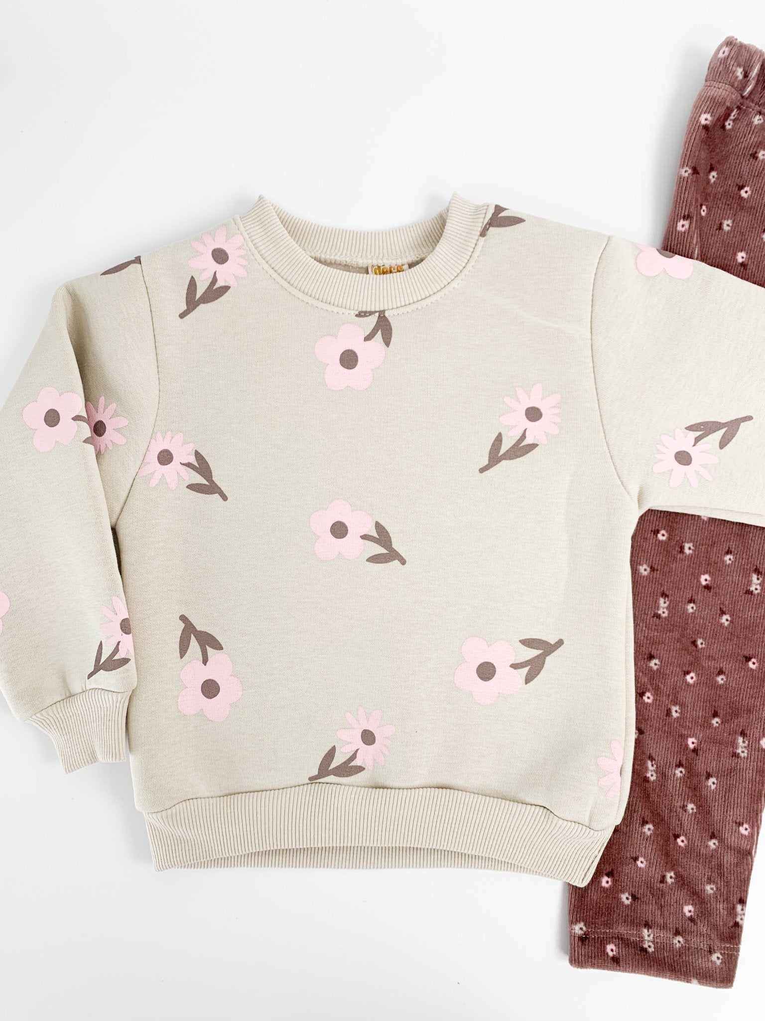 Compleu Dariana 2 piese - bej maro - Botez bebelusi