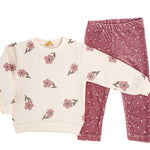 Compleu Dariana 2 piese - crem visiniu - Botez bebelusi