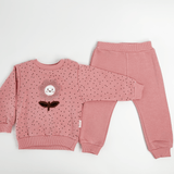 Compleu Elena 2 piese - roz - Botez bebelusi