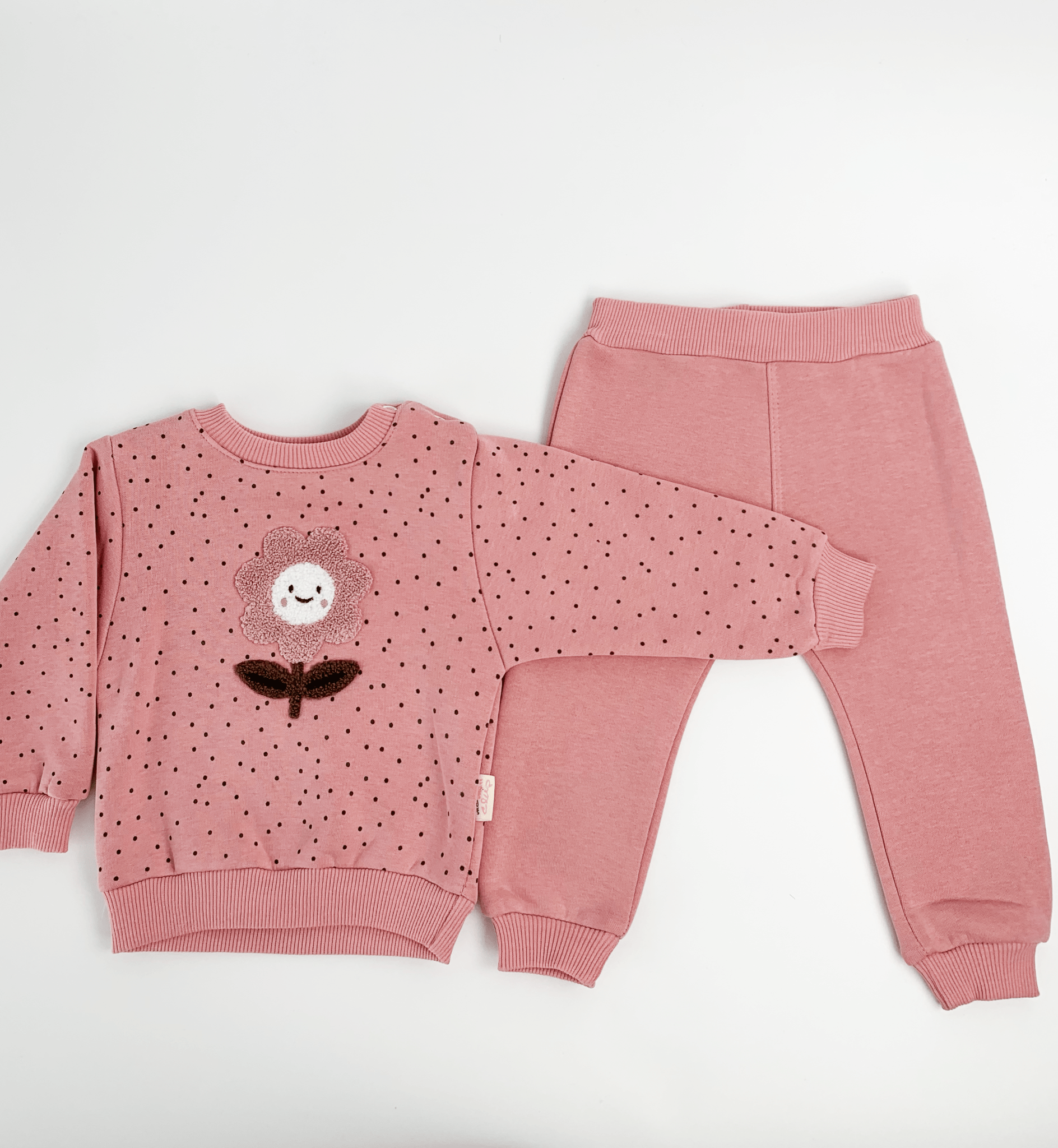 Compleu Elena 2 piese - roz - Botez bebelusi