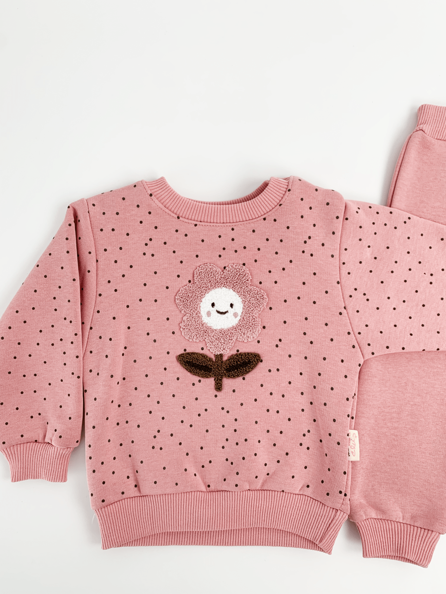 Compleu Elena 2 piese - roz - Botez bebelusi