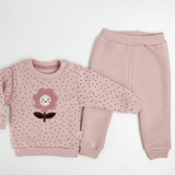 Compleu Elena 2 piese - roz pal - Botez bebelusi