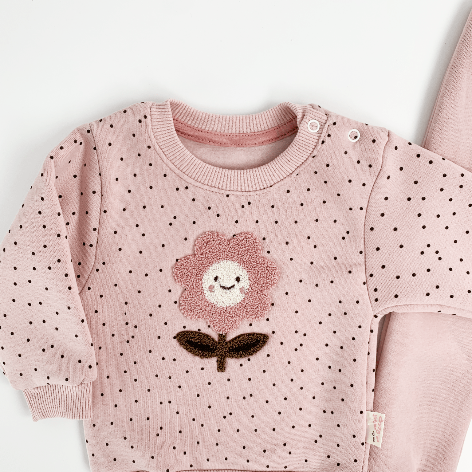 Compleu Elena 2 piese - roz pal - Botez bebelusi