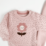 Compleu Elena 2 piese - roz pal - Botez bebelusi