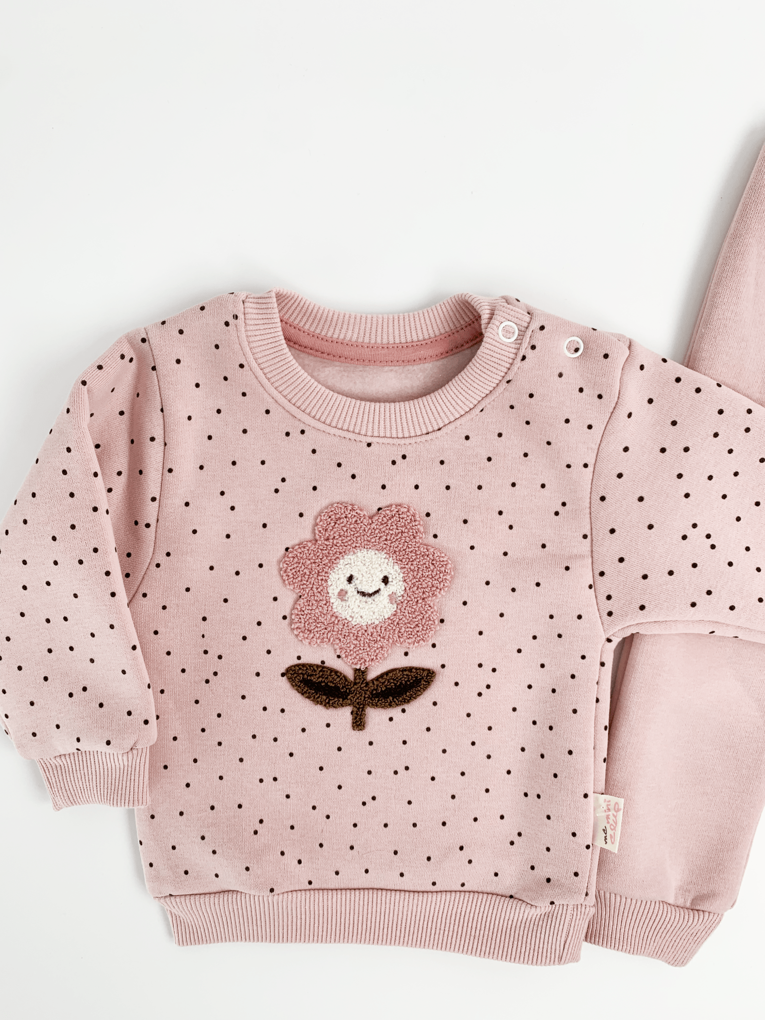 Compleu Elena 2 piese - roz pal - Botez bebelusi