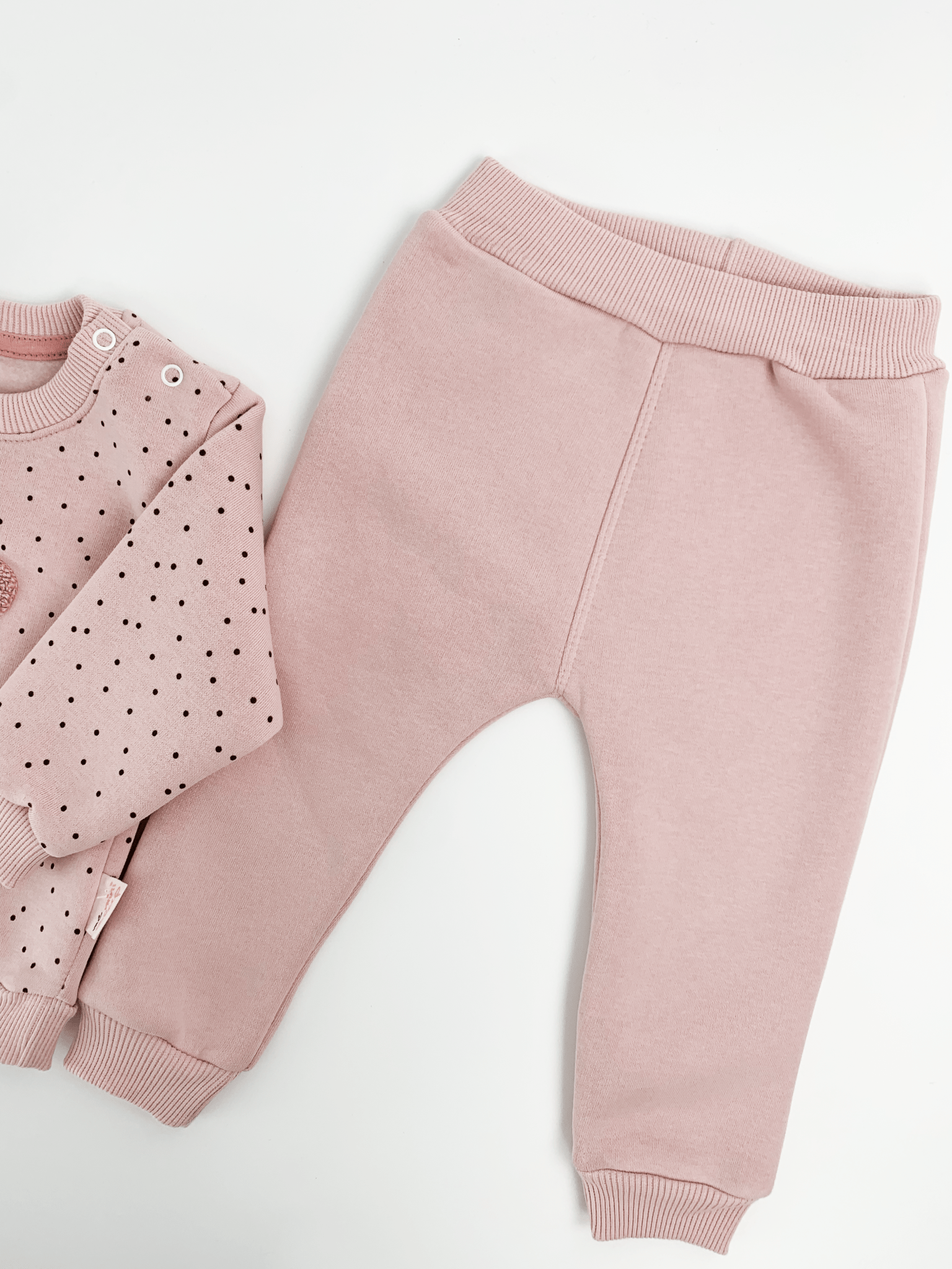 Compleu Elena 2 piese - roz pal - Botez bebelusi