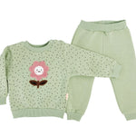 Compleu Elena 2 piese - verde - Botez bebelusi