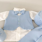 Costum botez bleo baiat Aurelian cu încălțăminte - Botez bebelusi