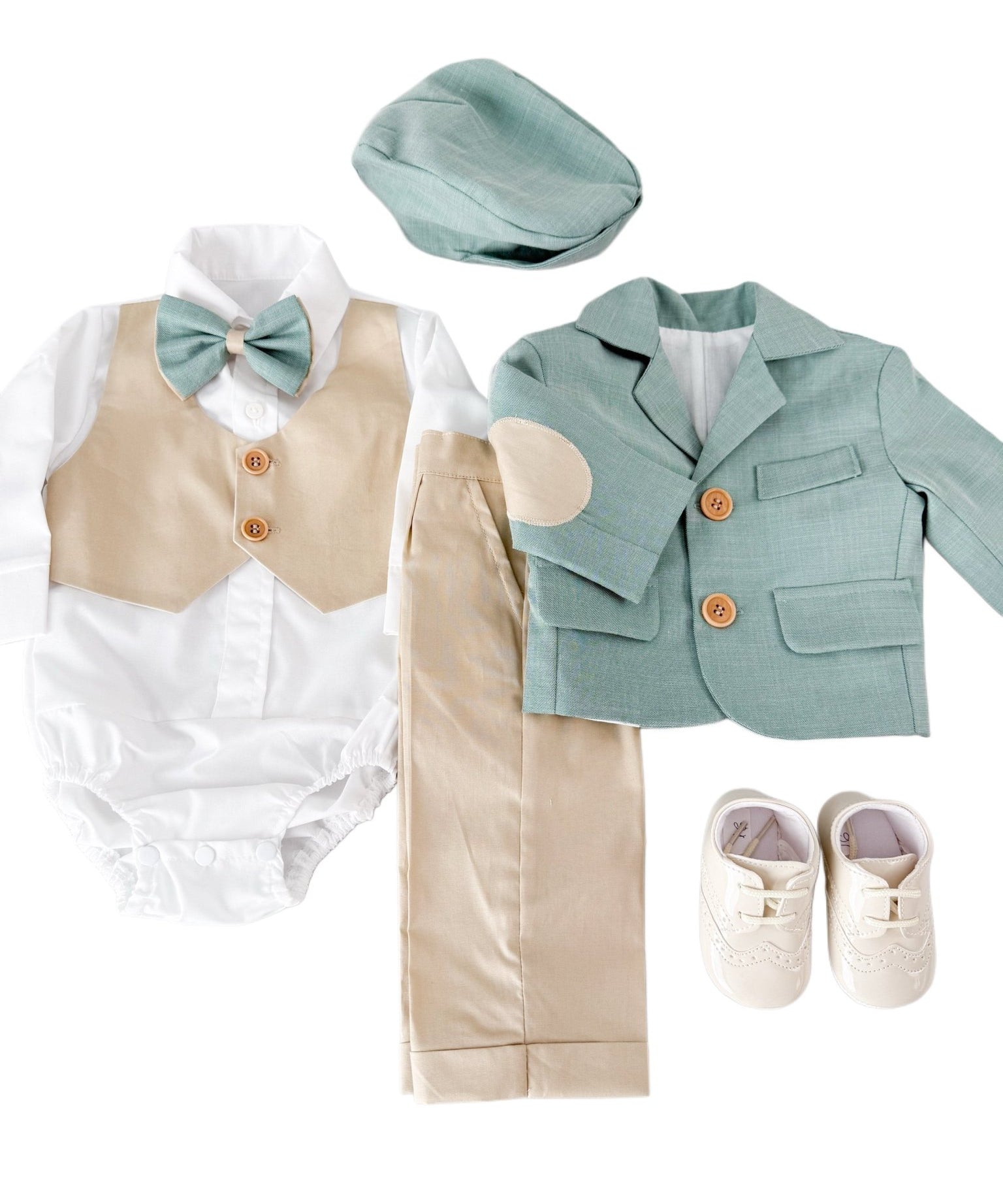 Costum botez baiat din In cu incaltaminte - Botez bebelusi