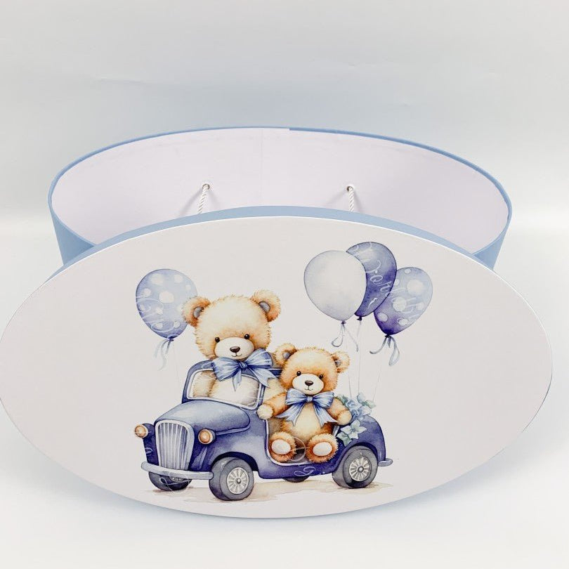 Cufar albastru cu ursuleti - Botez bebelusi