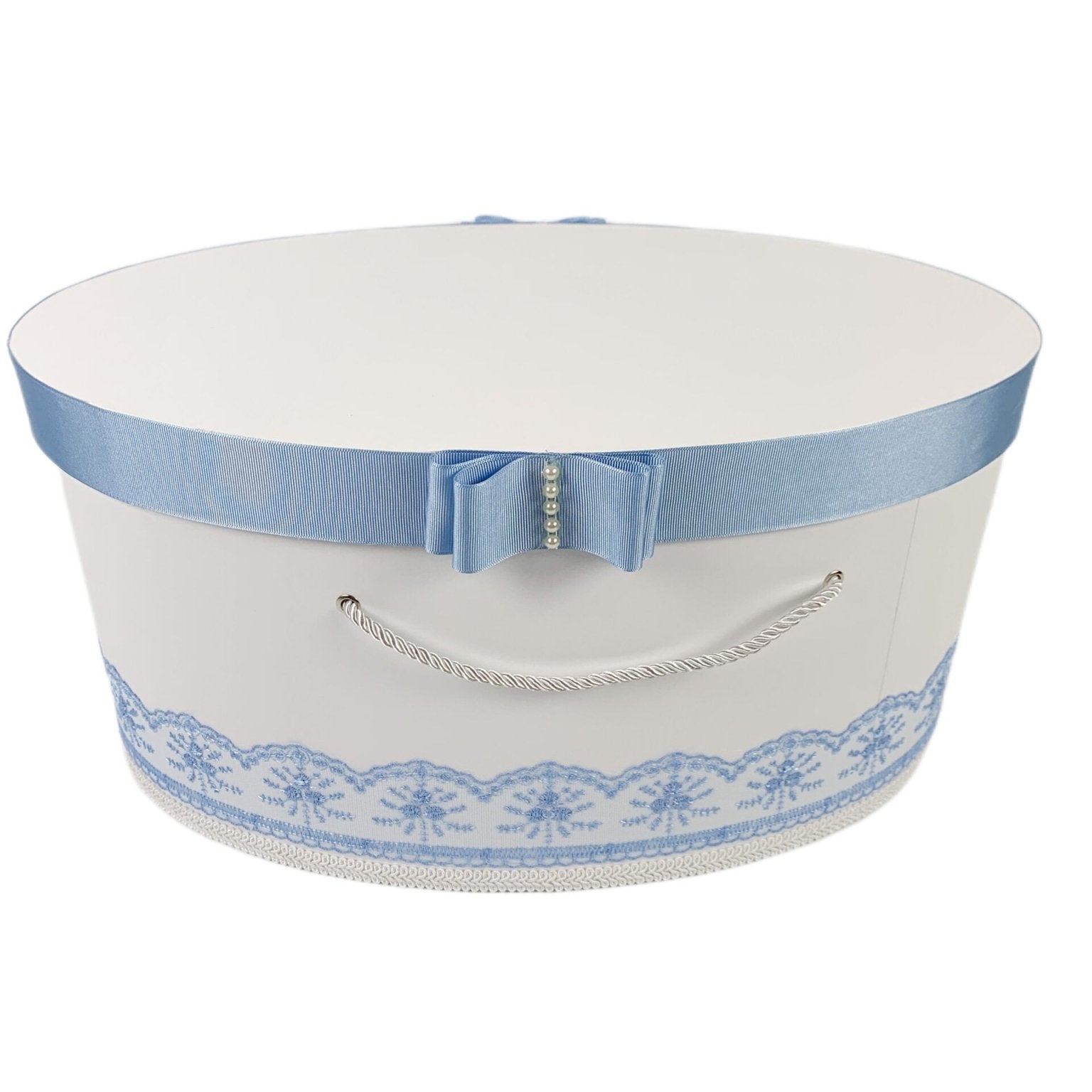 Cufar botez cu dantela bleo - Botez bebelusi