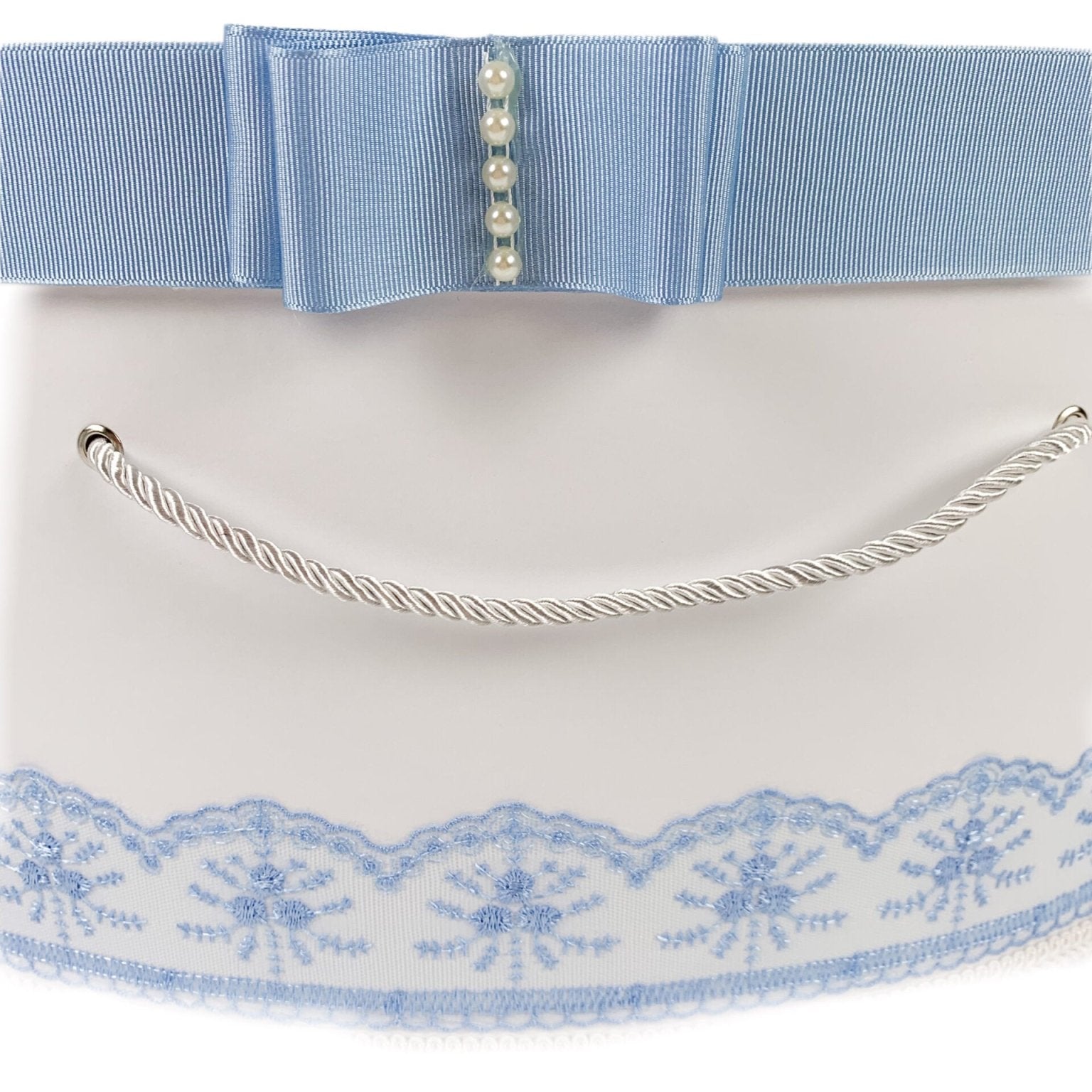 Cufar botez cu dantela bleo - Botez bebelusi