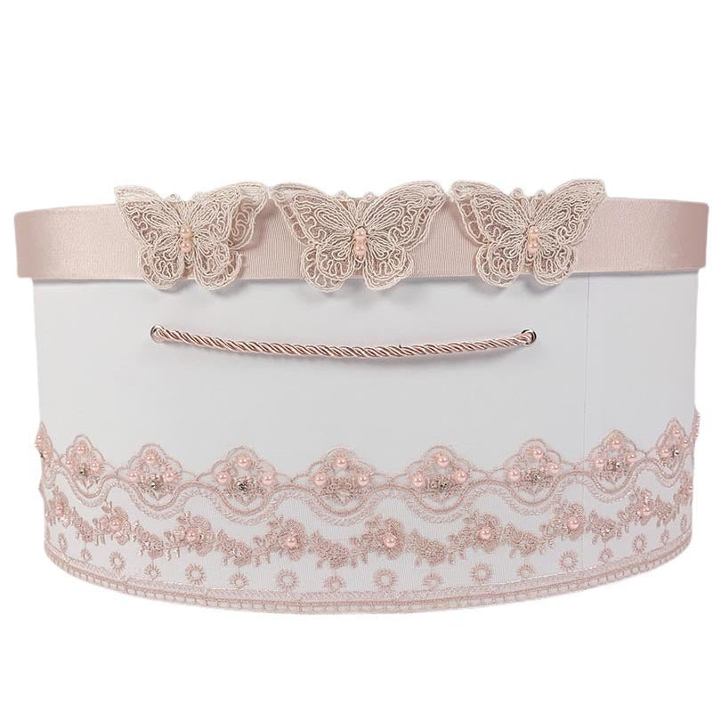 Cufar pentru trusou cu fluturi roz - Botez bebelusi