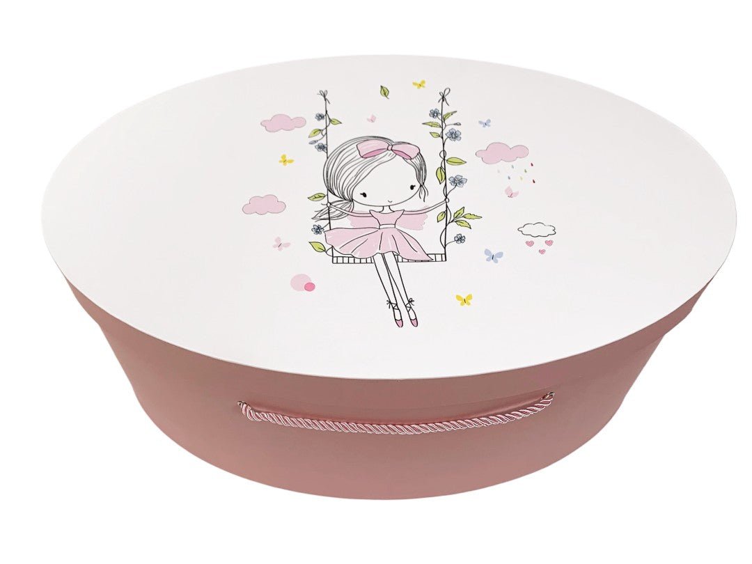 Cufar roz cu fetita - Botez bebelusi