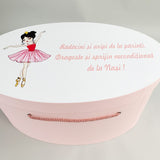 Cufar roz pal cu fetita dansatoare - Botez bebelusi