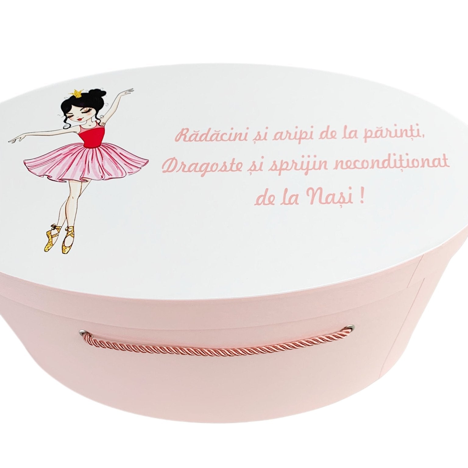 Cufar roz pal cu fetita dansatoare - Botez bebelusi