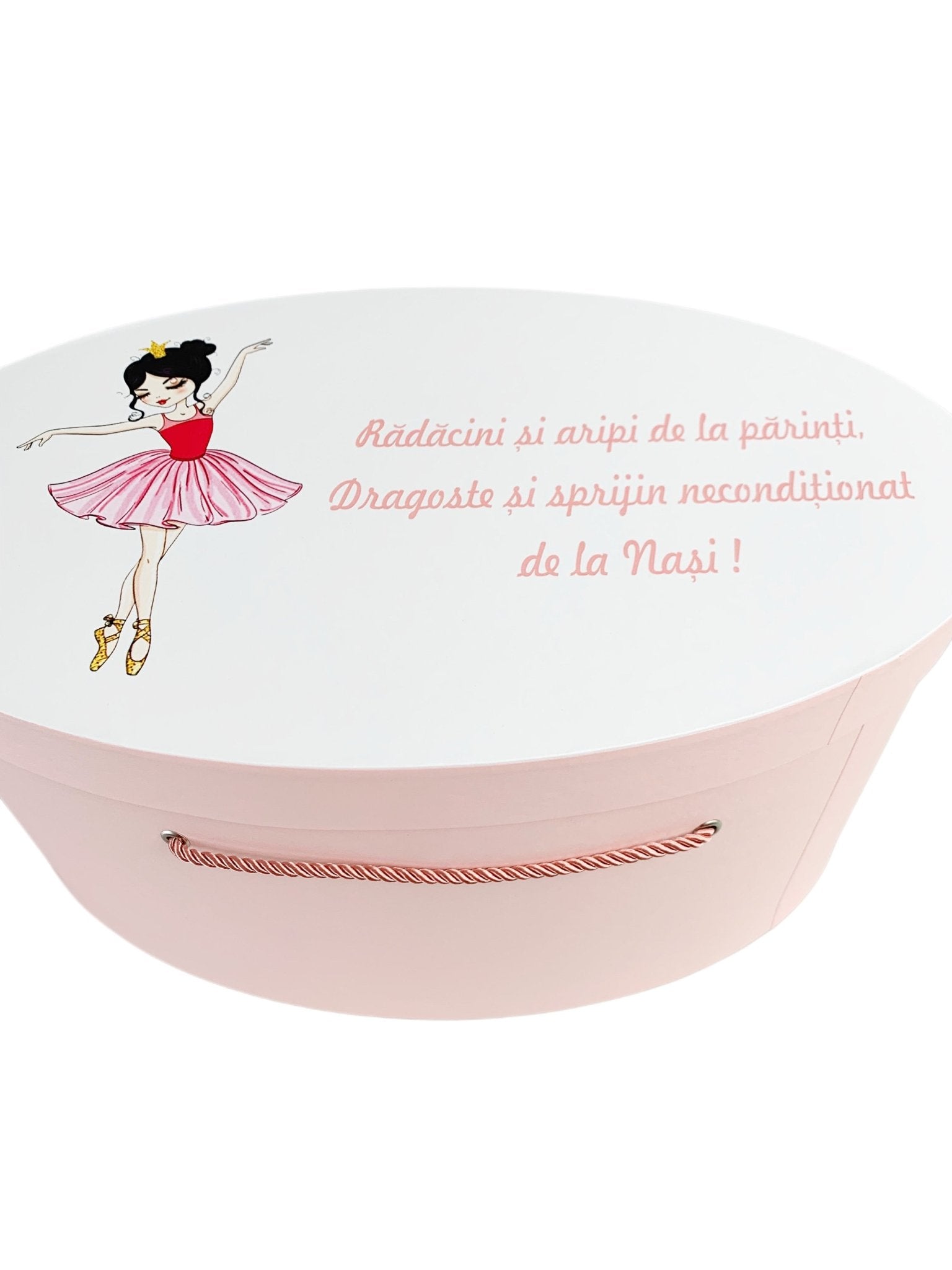 Cufar roz pal cu fetita dansatoare - Botez bebelusi