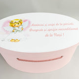 Cufar roz pal cu ingeras - Botez bebelusi