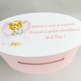 Cufar roz pal cu ingeras - Botez bebelusi