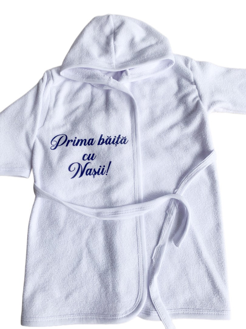 Halat baie baiat “Prima baita cu nasii” – albastru - Botez bebelusi