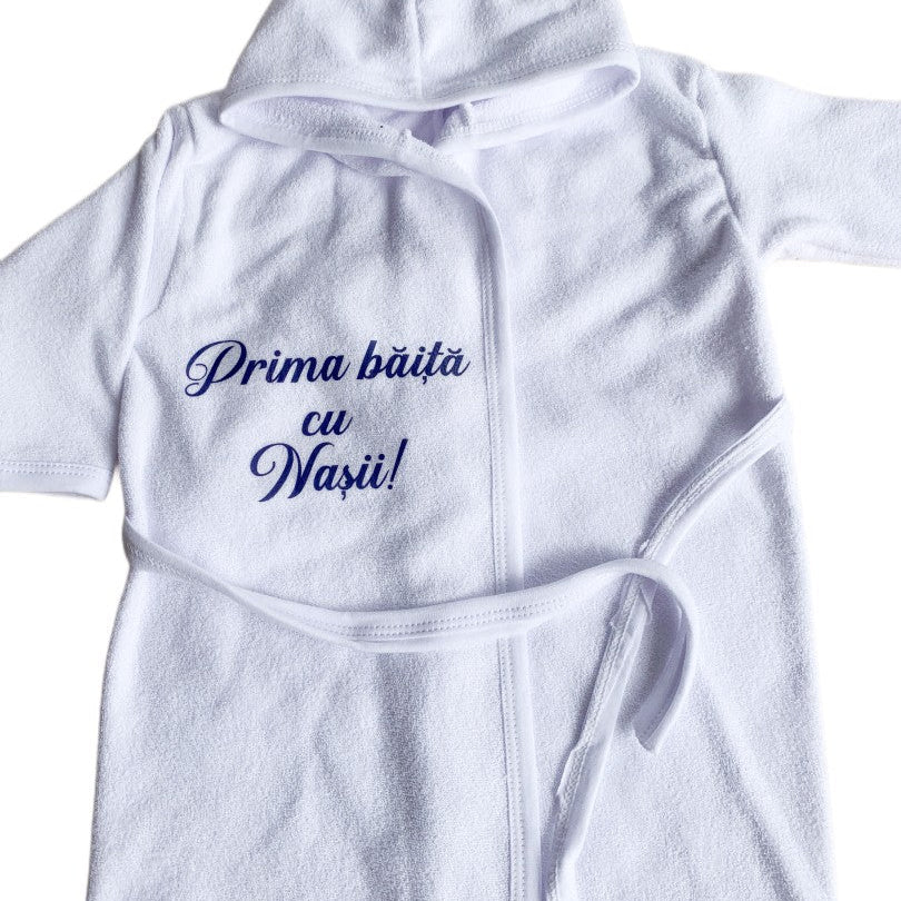 Halat baie baiat “Prima baita cu nasii” – albastru - Botez bebelusi