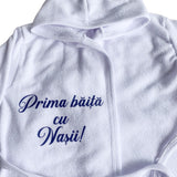 Halat baie baiat “Prima baita cu nasii” – albastru - Botez bebelusi