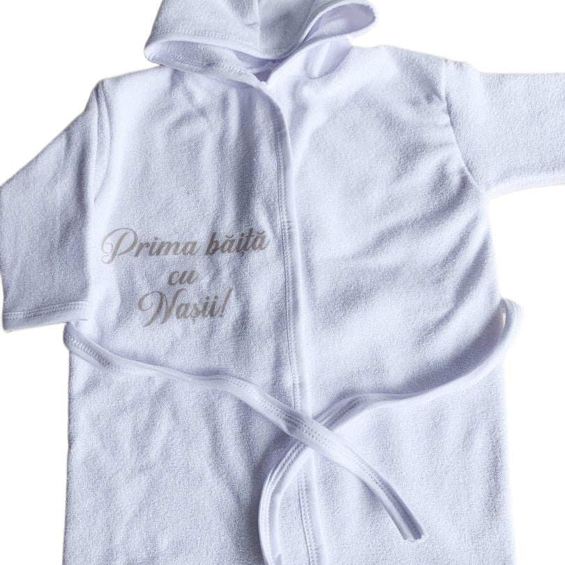 Halat baie baiat “Prima baita cu nasii” – gri - Botez bebelusi