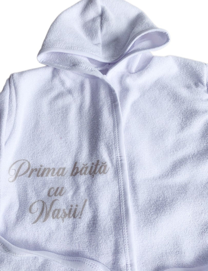 Halat baie baiat “Prima baita cu nasii” – gri - Botez bebelusi