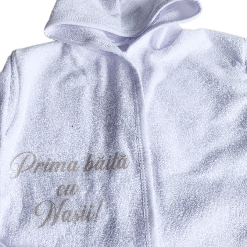 Halat baie baiat “Prima baita cu nasii” – gri - Botez bebelusi