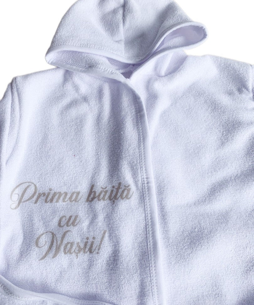 Halat baie baiat “Prima baita cu nasii” – gri - Botez bebelusi