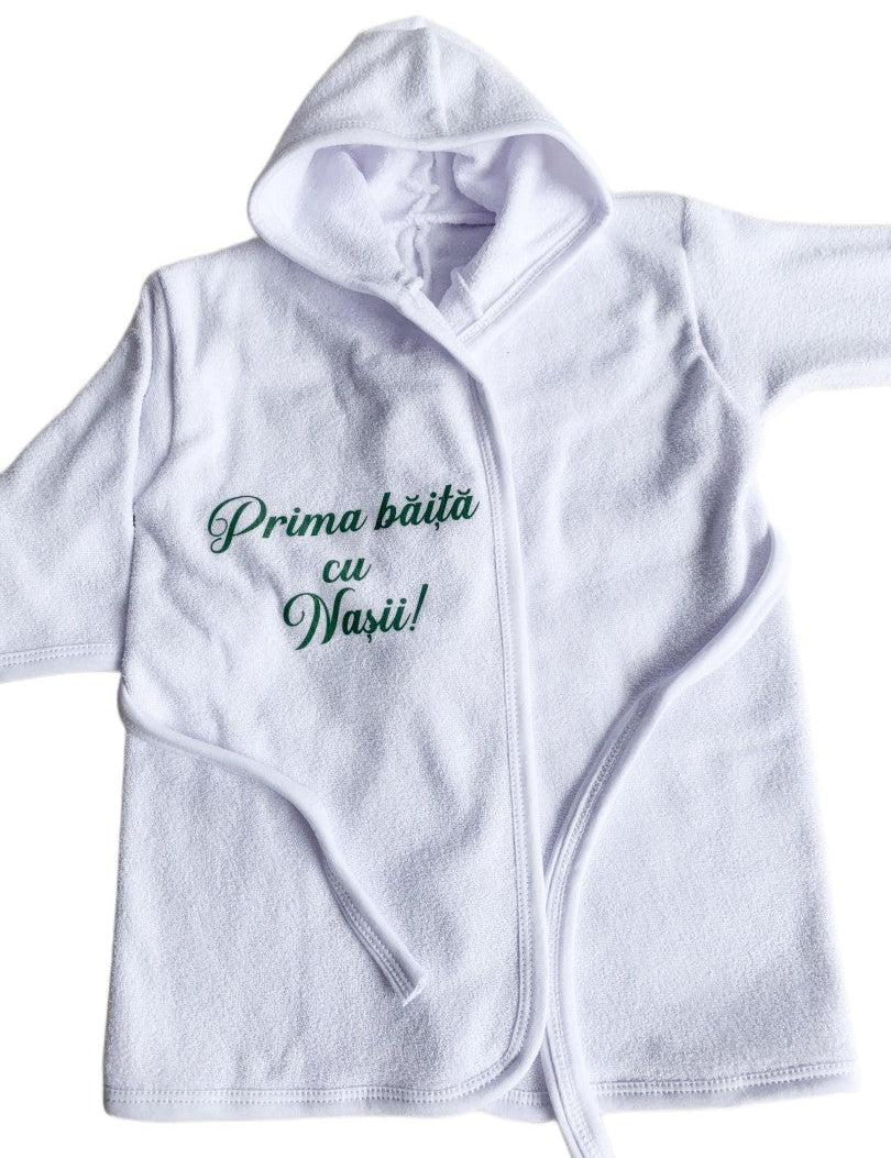 Halat baie baiat “Prima baita cu nasii” – verde - Botez bebelusi
