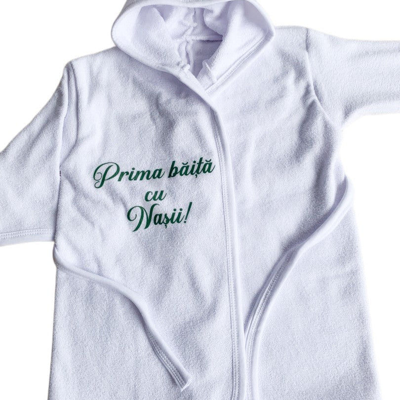 Halat baie baiat “Prima baita cu nasii” – verde - Botez bebelusi