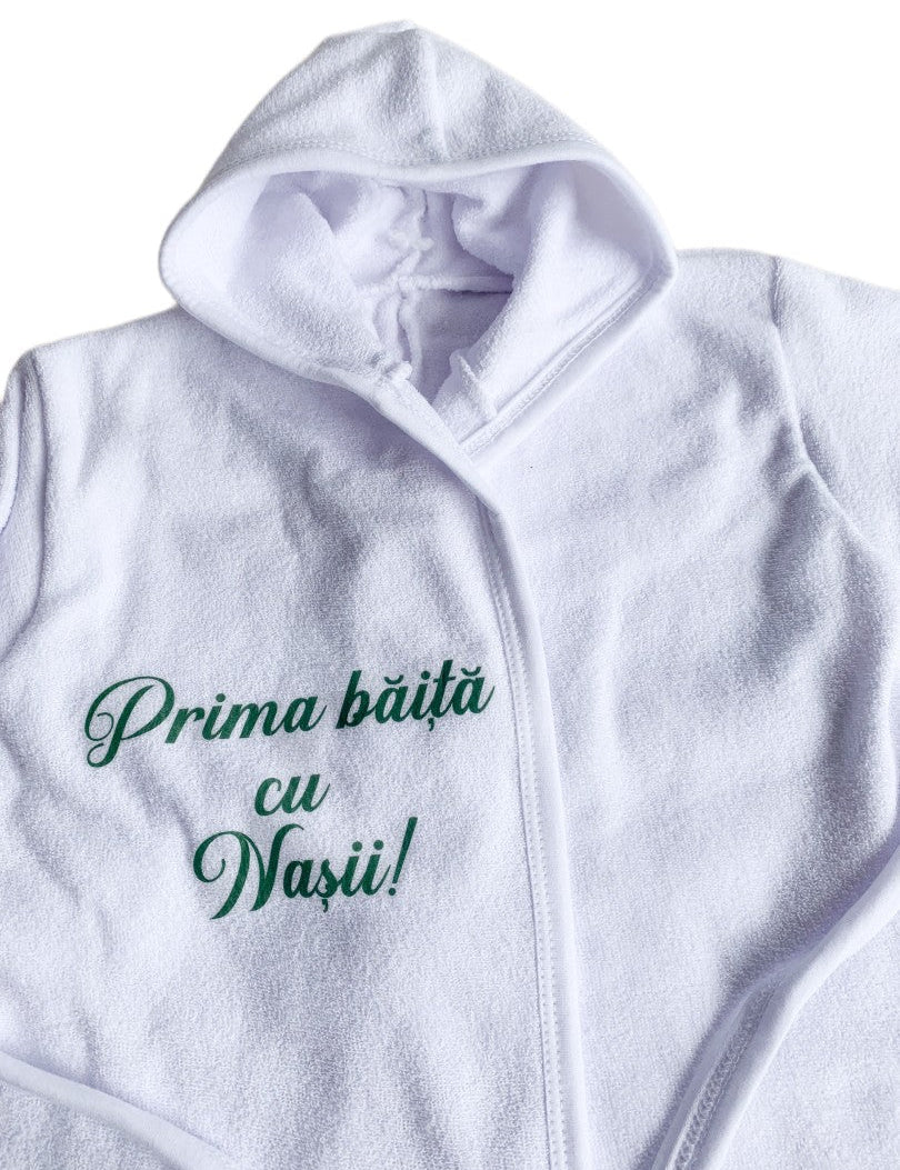 Halat baie baiat “Prima baita cu nasii” – verde - Botez bebelusi