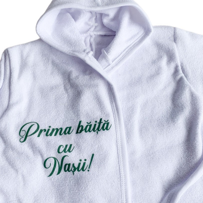 Halat baie baiat “Prima baita cu nasii” – verde - Botez bebelusi