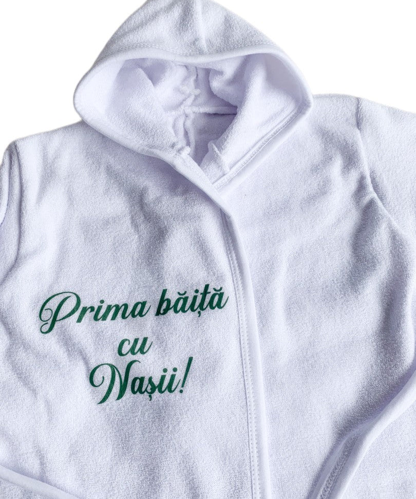 Halat baie baiat “Prima baita cu nasii” – verde - Botez bebelusi