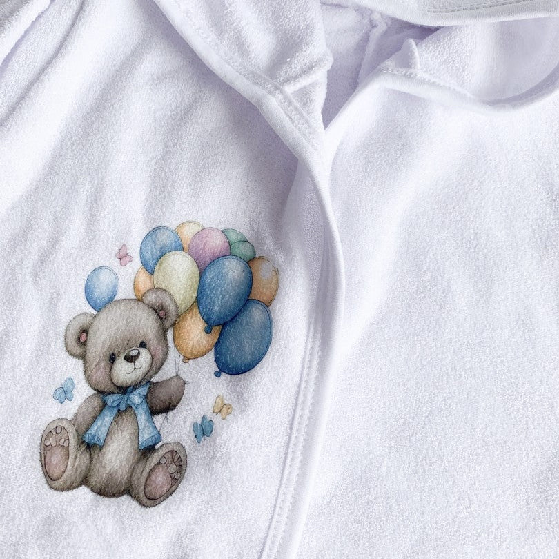 Halat baie bebelus cu ursulet – albastru - Botez bebelusi