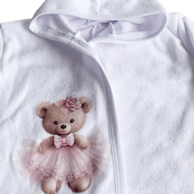 Halat baie bebelus cu ursulet balerina - Botez bebelusi